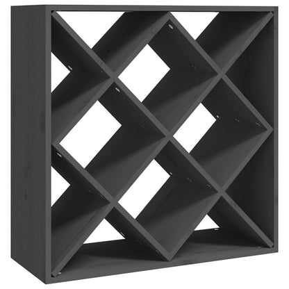 Botellero De Madera Maciza De Pino Gris 62x25x62 Cm_1