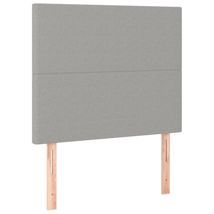 Estructura De Cama Con Cabecero De Tela Gris Claro 80x200 Cm / Vetonek_4