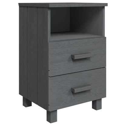 Mesitas Noche 2 Uds Hamar Pino Macizo Gris Oscuro 40x35x62 Cm_1