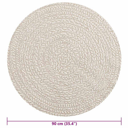 Vidaxl Alfombra Zizur Aspecto Yute Interior/exterior Crema Ø 90 Cm_2