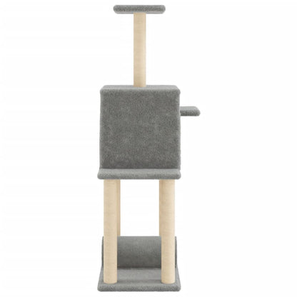 Vidaxl Rascador Para Gatos Con Postes De Sisal Gris Claro 122 Cm_4