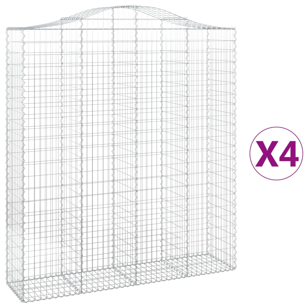Cestas De Gaviones 4 Uds Forma De Arco Hierro 200x50x220/240 Cm_0