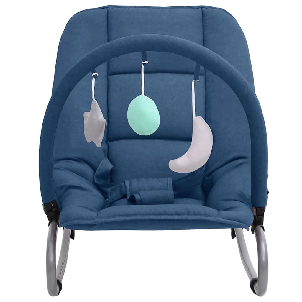 Vidaxl Hamaca Mecedora Para Bebés De Acero Azul Marino_1
