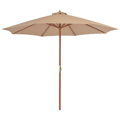 Vidaxl Sombrilla De Jardín Con Palo De Madera Gris Taupe 300 Cm_0