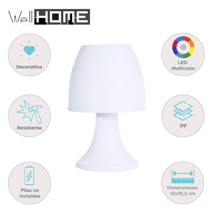 Well Home Lámpara De Mesa Led Con Bombilla Rgb Ø12x19,2cm_1