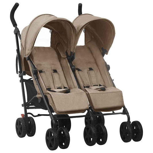 Vidaxl Carrito Para Gemelos De Acero Gris Taupe_0