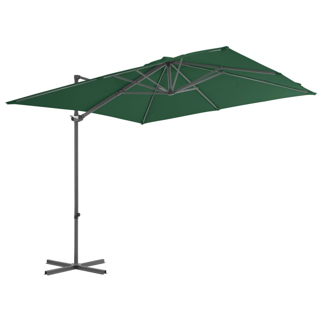 Vidaxl Sombrilla Jardín Voladiza Palo De Acero Verde 250x250 Cm_1