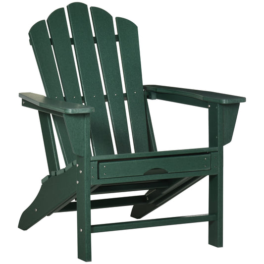 Outsunny Silla Adirondack Con Reposapiés Reposabrazos Respaldo Alto 78x135x95 Cm_0