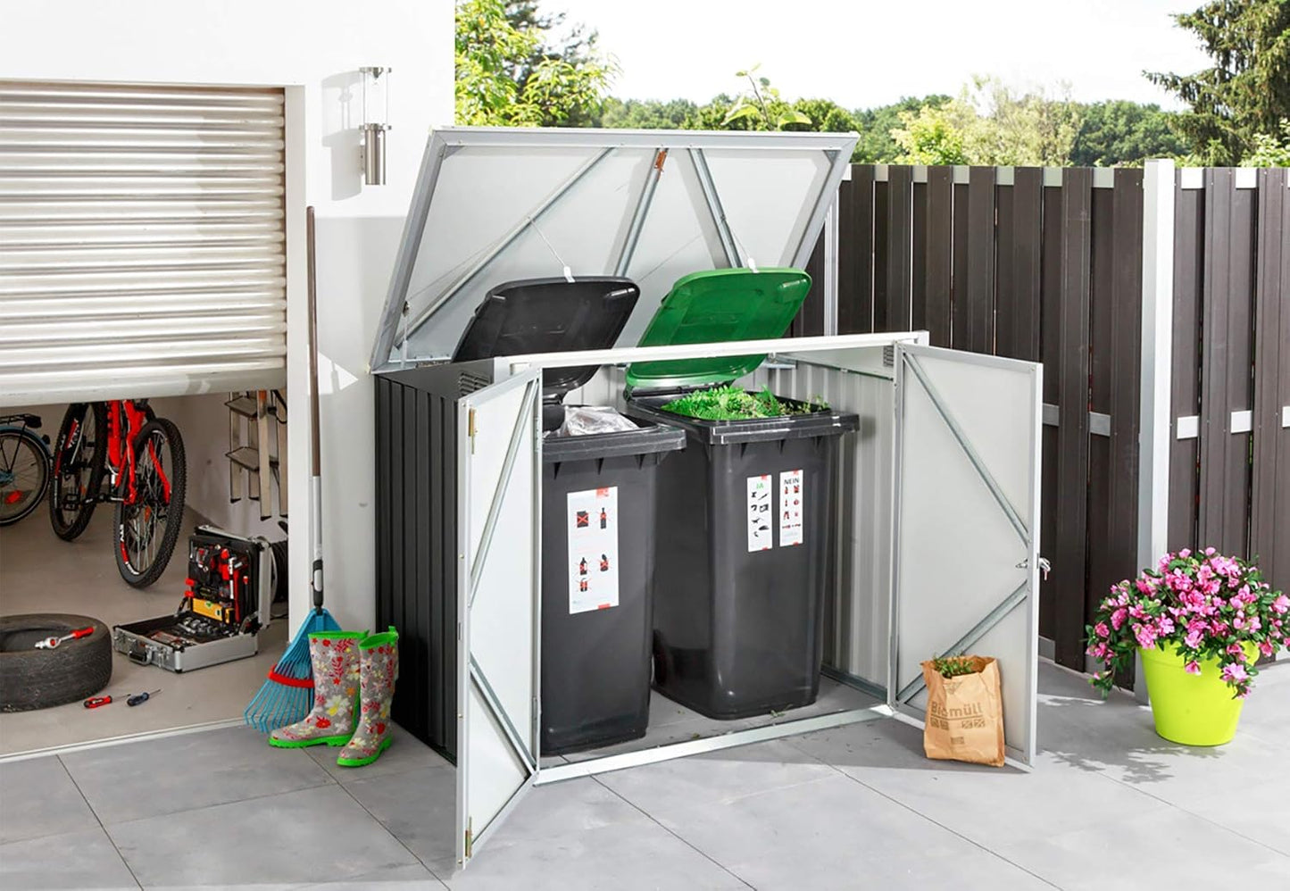 Duramax - Arcón Guarda Cubos De Exterior -  770l - Metal - Color Gris Antracita_2