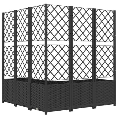 Jardinera Con Enrejado Pp Negro 120x120x136 Cm_2