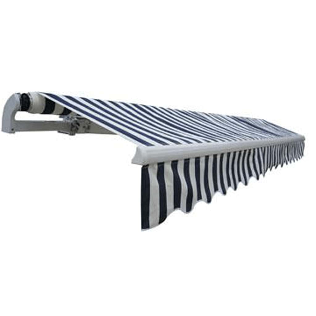 Toldo Plegable Motorizado 400 Cm Azul Y Blanco_0