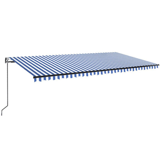 Toldo Automático Led Sensor De Viento Azul Y Blanco 600x350 Cm_0