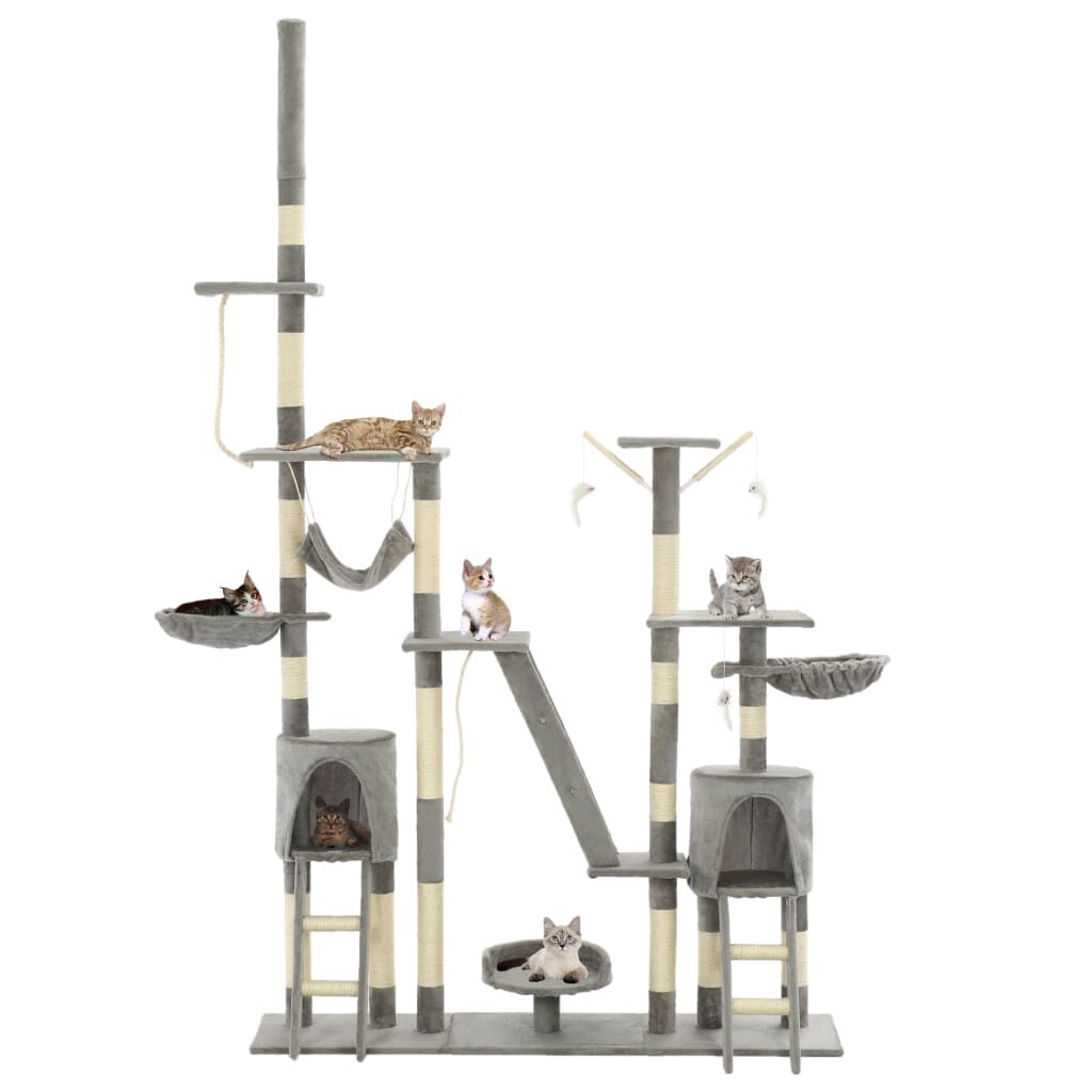 Vidaxl Rascador Para Gatos Con Poste De Sisal 230-250 Cm Gris_1