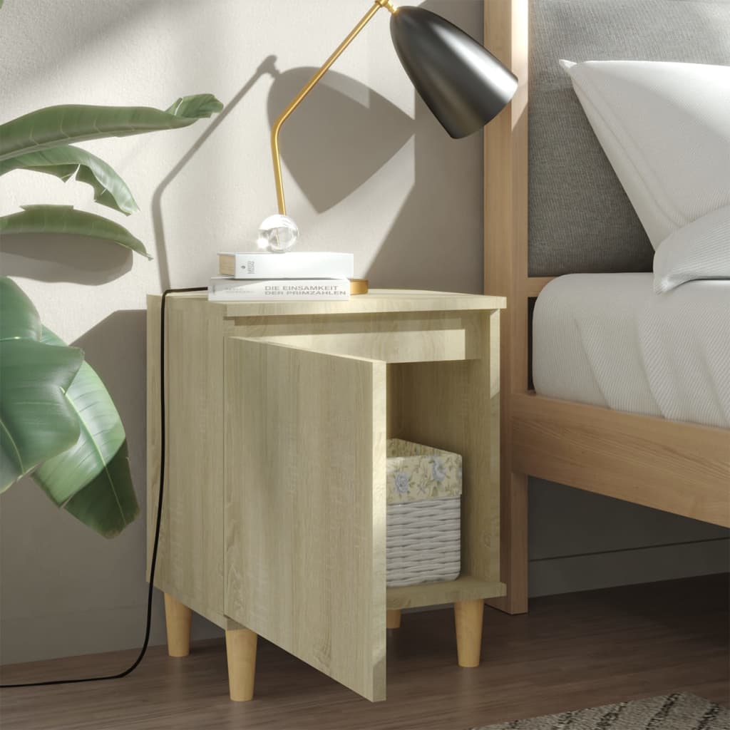 Mesitas De Noche 2 Uds Con Patas Madera Roble Sonoma 40x30x50cm_1