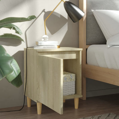 Mesitas De Noche 2 Uds Con Patas Madera Roble Sonoma 40x30x50cm_1