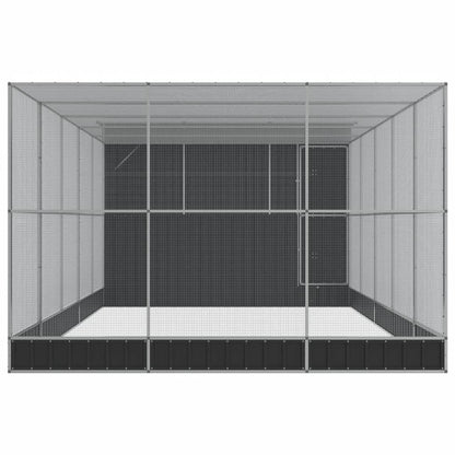Vidaxl Pajarera Con Extensión Acero Plateado 704x303x216 Cm_3
