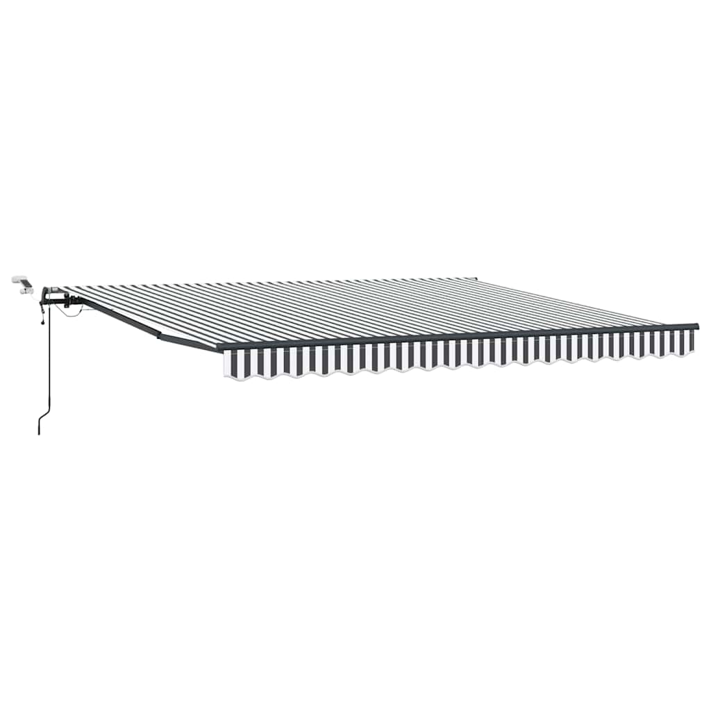 Toldo Retráctil Automático Luz Led Antracita Y Blanco 400x300cm_0