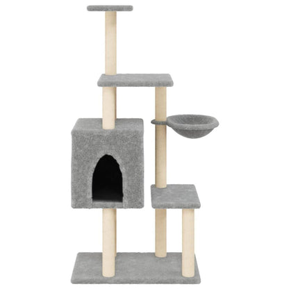 Vidaxl Rascador Para Gatos Con Postes De Sisal Gris Claro 131 Cm_3