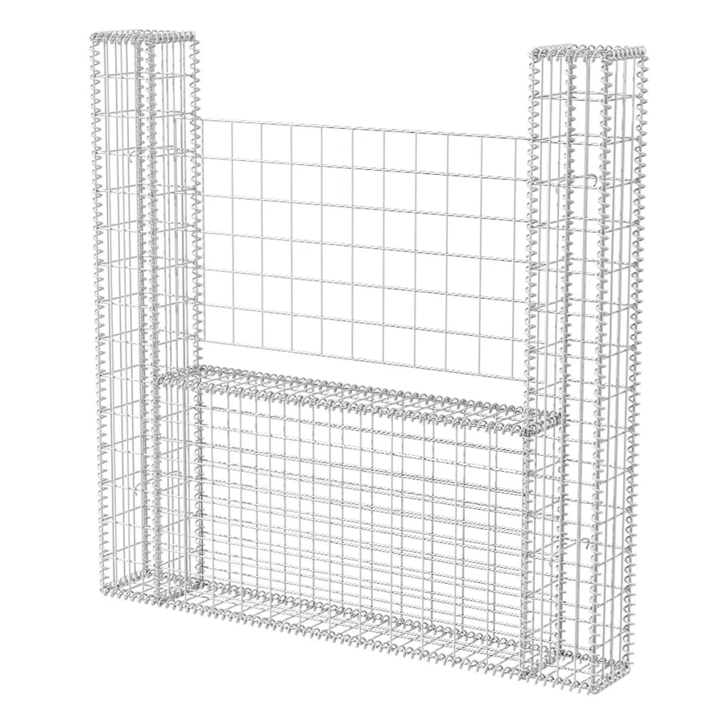 Cesta En Forma De U Muro De Gaviones Galvanizado 160x20x150 Cm / Vetonek_1