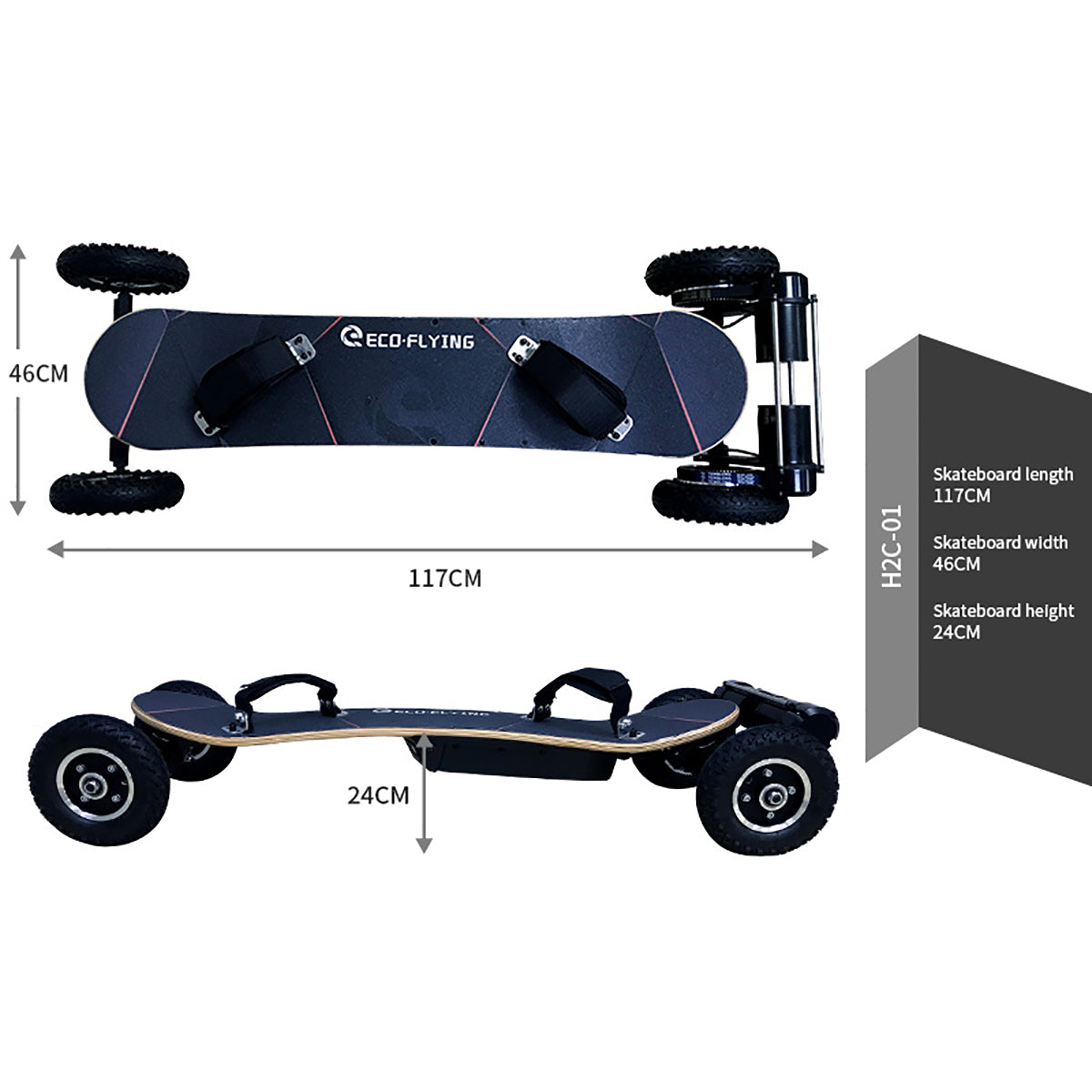 Skate Eléctrico Hi-flying H2c-01 1650wx2-36v-10ah (360wh) - Rueda 9_2