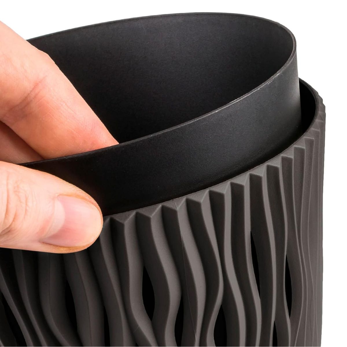 Maceta Duna con inserto gris topo D 19 x 17