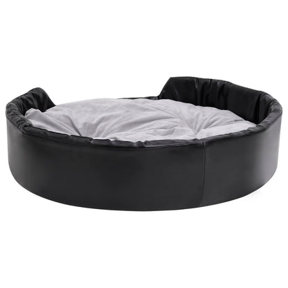 Vidaxl Cama Para Perros Felpa Y Cuero Sintético Negro Gris 99x89x21 Cm_5