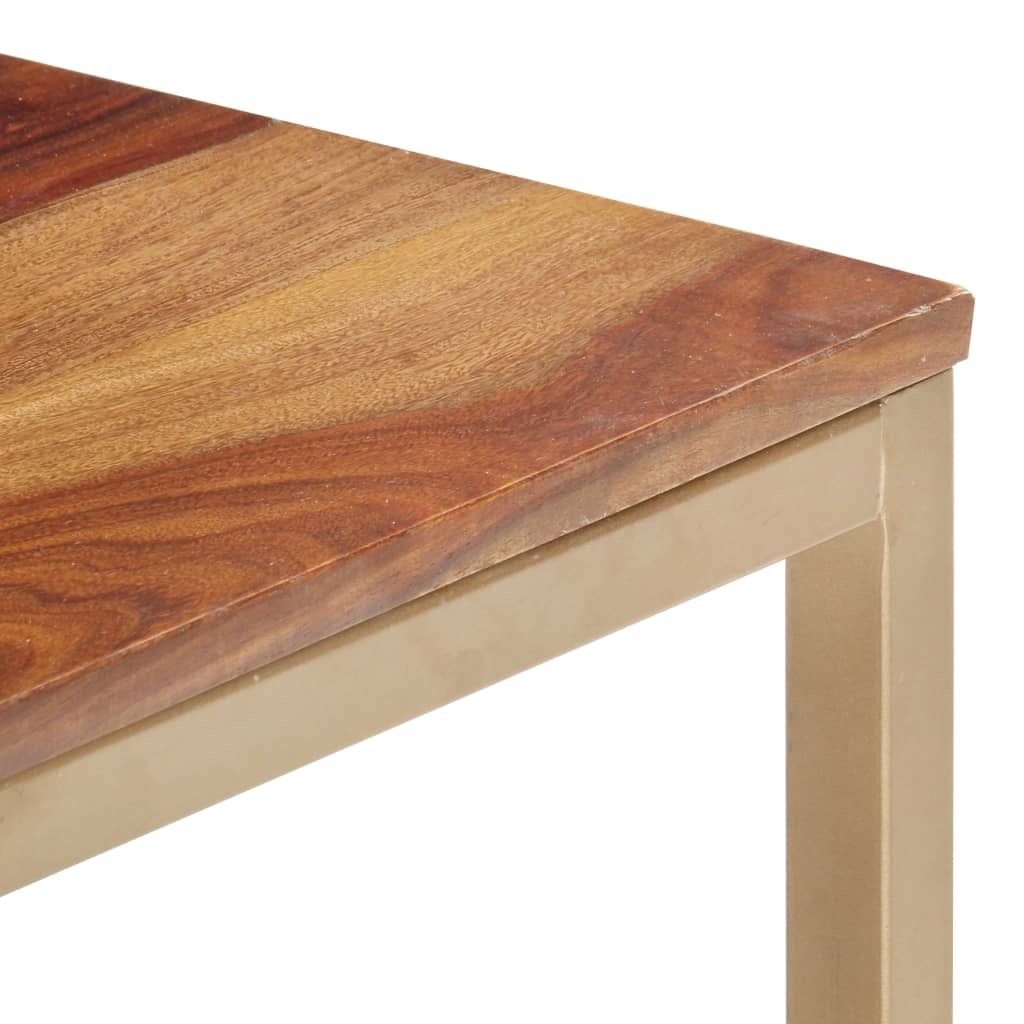 Mesa De Centro De Madera Maciza 120x60x40 Cm_3