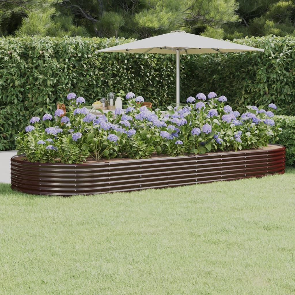 Jardinera Arriate Acero Galvanizado Marrón 373x140x36cm_1