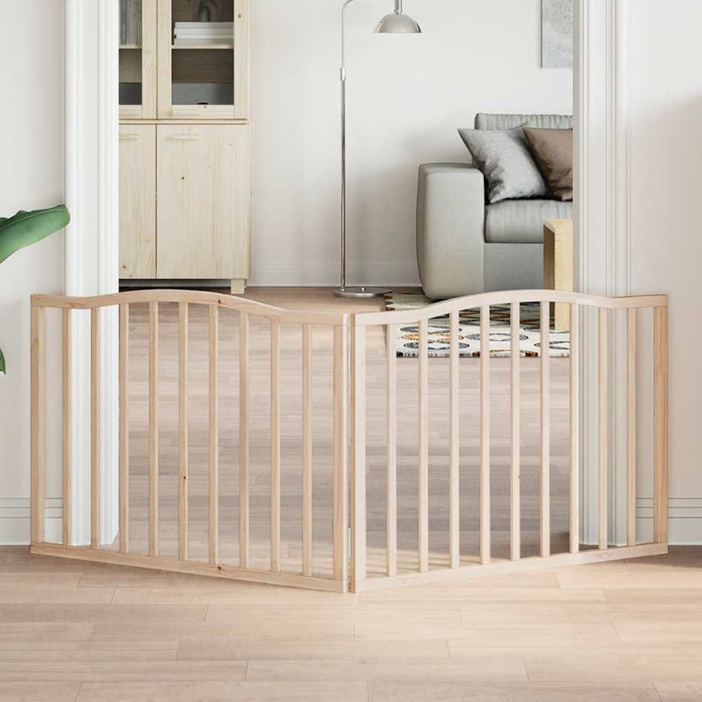 Vidaxl Puerta Para Perros Plegable 2 Paneles Madera De Álamo 160 Cm_1