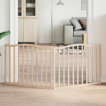 Vidaxl Puerta Para Perros Plegable 2 Paneles Madera De Álamo 160 Cm_1