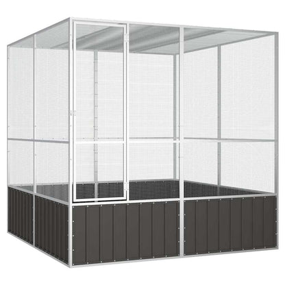Vidaxl Jaula Pájaros Acero Galvanizado Antracita 213,5x217,5x211,5 Cm_0