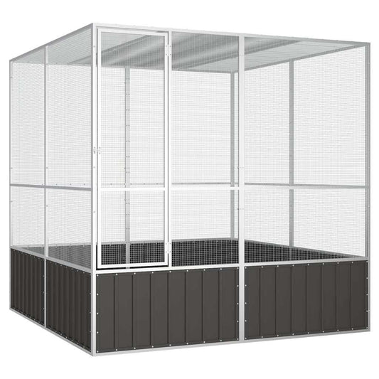 Vidaxl Jaula Pájaros Acero Galvanizado Antracita 213,5x217,5x211,5 Cm_0