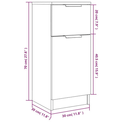 Aparadores 2 Uds Madera Contrachapada Roble Sonoma 30x30x70 Cm / Vetonek_4