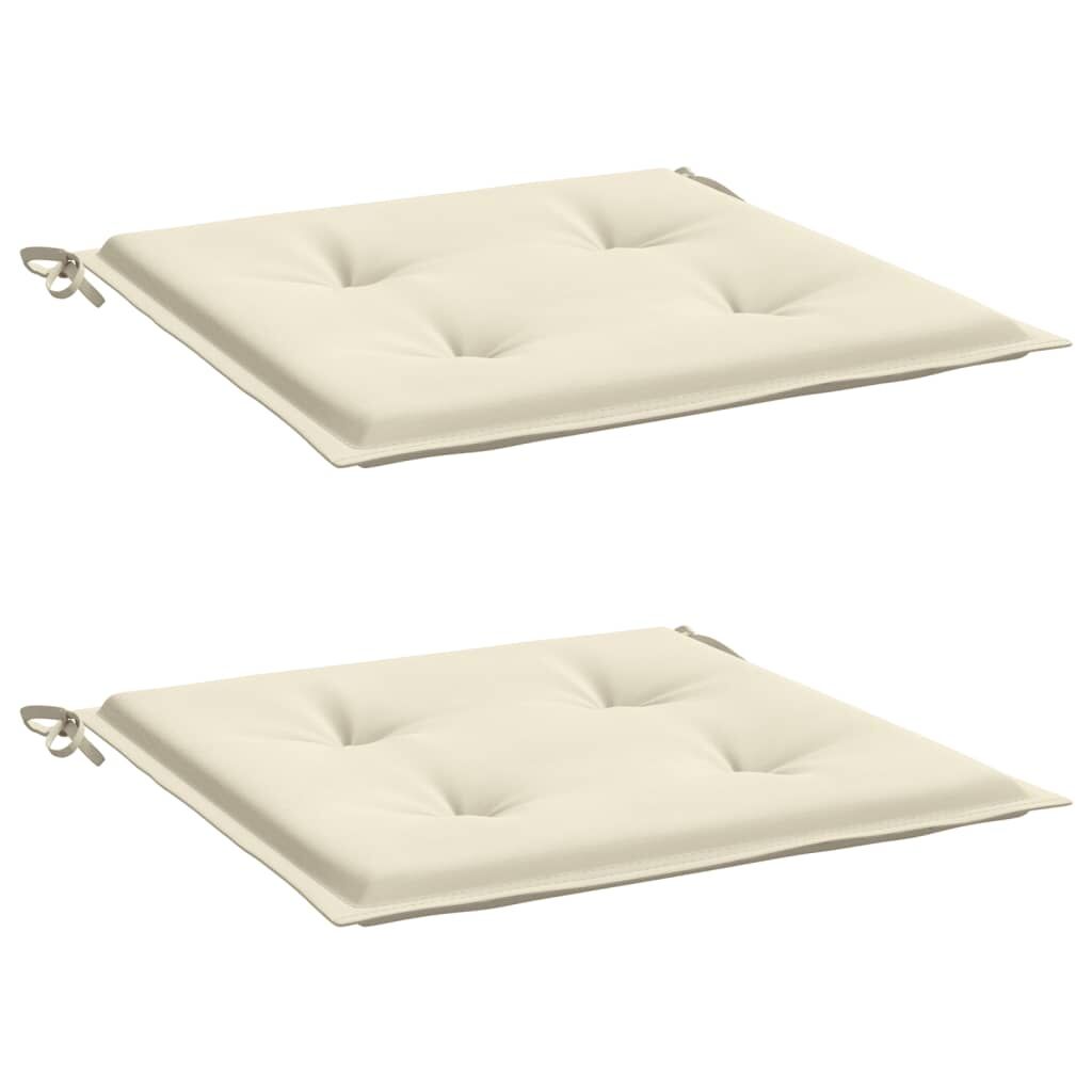 Vidaxl Cojines De Silla De Jardín 2 Uds Tela Oxford Crema 50x50x3 Cm_0