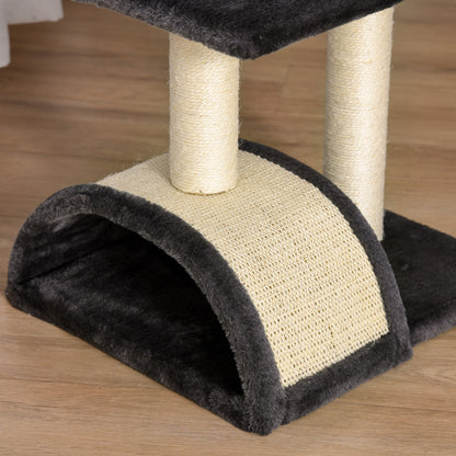 Pawhut Rascador Para Gatos Medianos Con Postes De Sisal Y Plataformas Gris_4