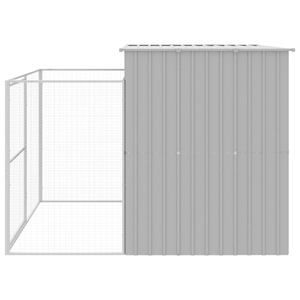 Vidaxl Caseta Perros Corral Acero Galvanizado Gris Claro 214x253x181cm_4