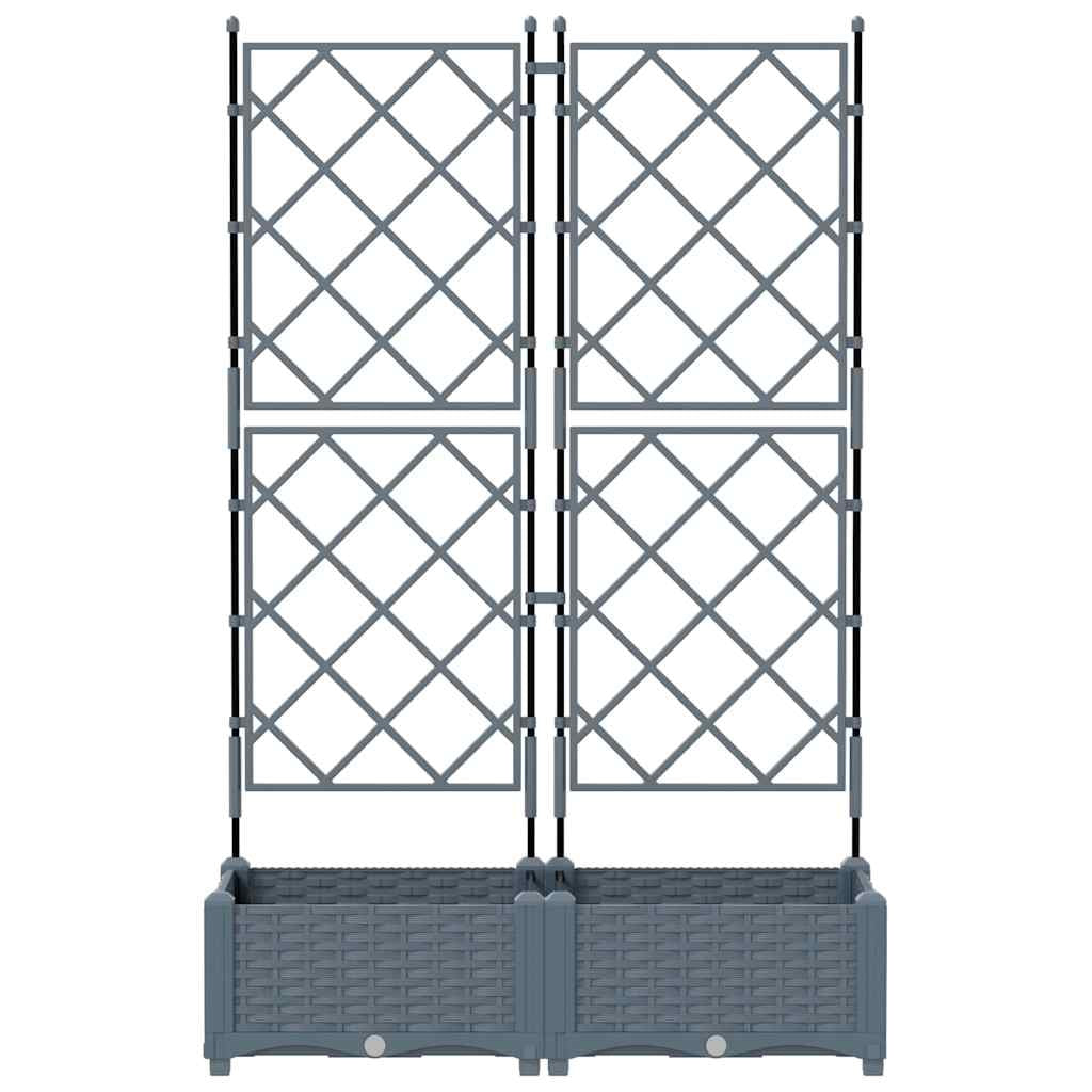 Vidaxl Maceta De Jardín Con Enrejado 2 Pcs Gris Claro_4