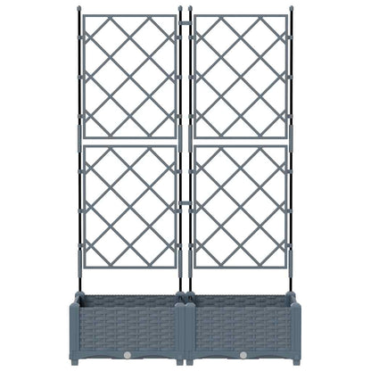 Vidaxl Maceta De Jardín Con Enrejado 2 Pcs Gris Claro_4