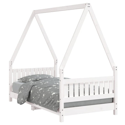 Vidaxl Estructura De Cama Para Niños Madera De Pino Blanco 80x160 Cm_0