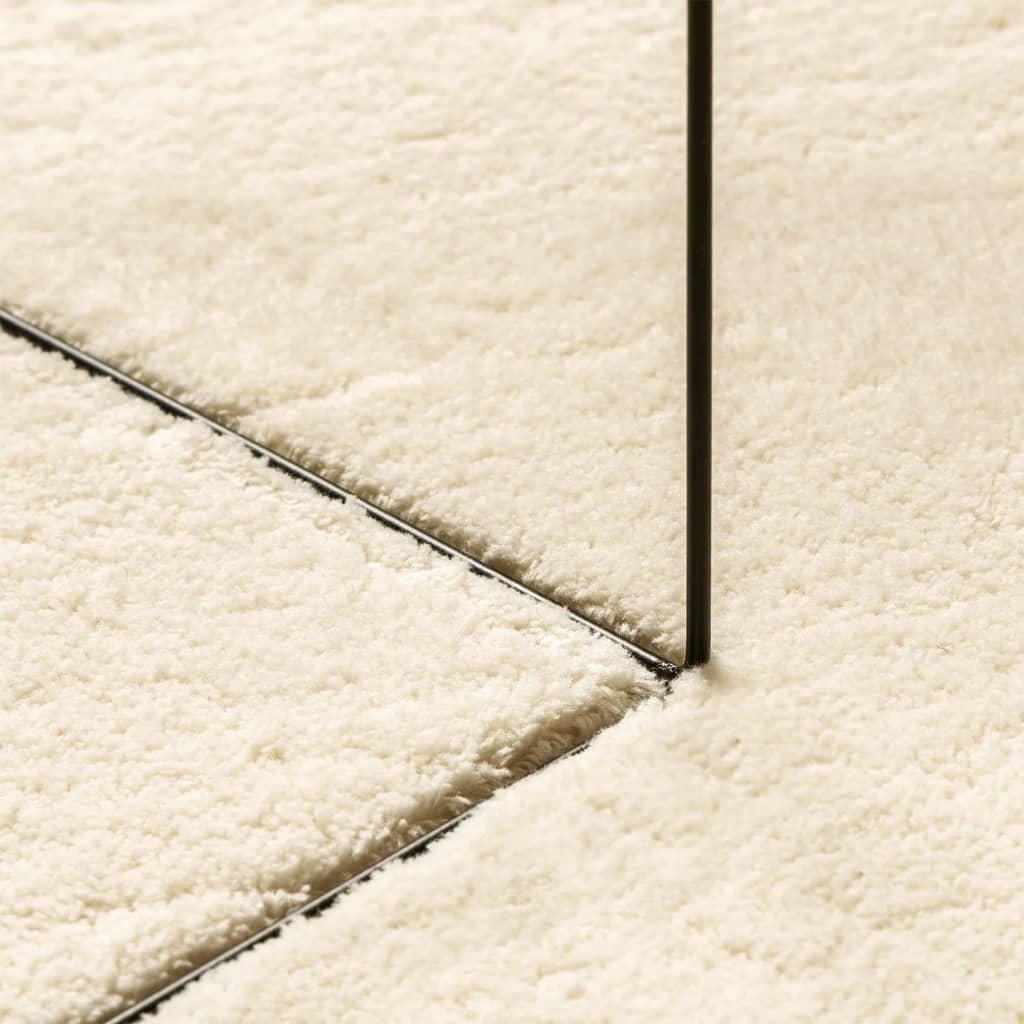 Alfombra De Pelo Corto Suave Lavable Huarte Crema Ø 200 Cm / Vetonek_5