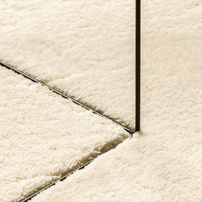 Alfombra De Pelo Corto Suave Lavable Huarte Crema Ø 200 Cm / Vetonek_5