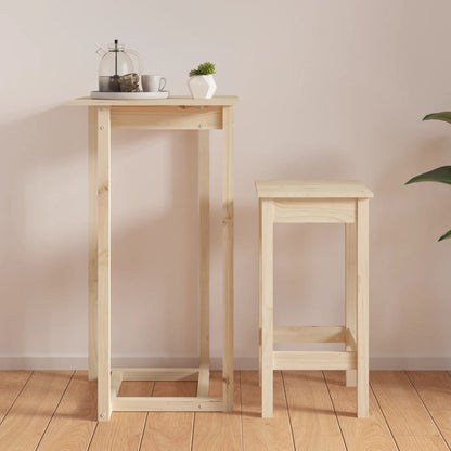 Mesa Alta De Bar De Madera Maciza De Pino 60x60x110 Cm_2