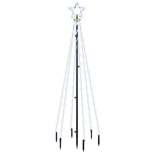 Vidaxl Árbol De Navidad Con Pincho 108 Led Blanco Frío 180 Cm_0