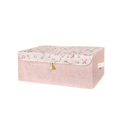 Caja Organizadora Plana Con Tapa Rosa_0