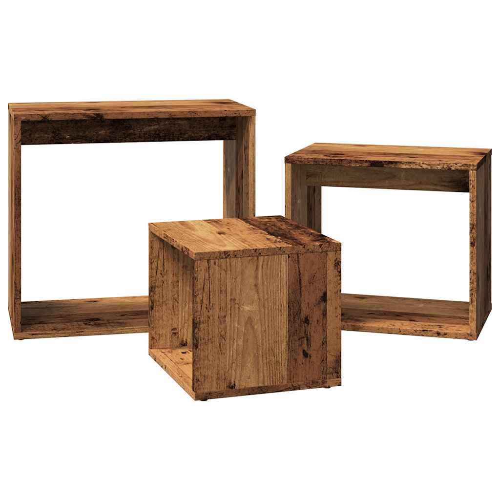 Mesas Apilables 3 Uds Madera De Ingeniería Envejecida_3