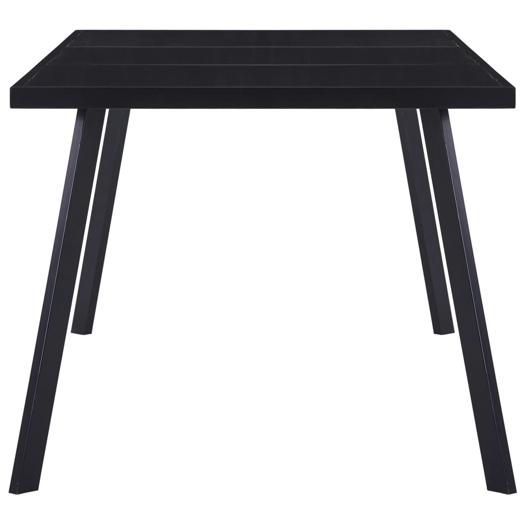 Mesa De Comedor De Vidrio Templado Negro 160x80x75 Cm_1