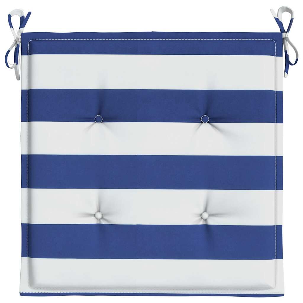 Vidaxl Cojines Silla Jardín 6 Uds Tela A Rayas Azul Y Blanco 50x50x4cm_4