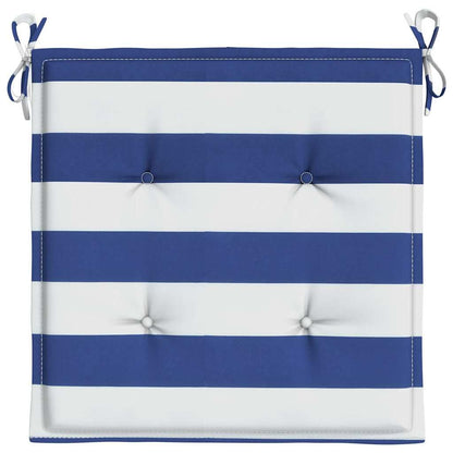Vidaxl Cojines Silla Jardín 6 Uds Tela A Rayas Azul Y Blanco 50x50x4cm_4