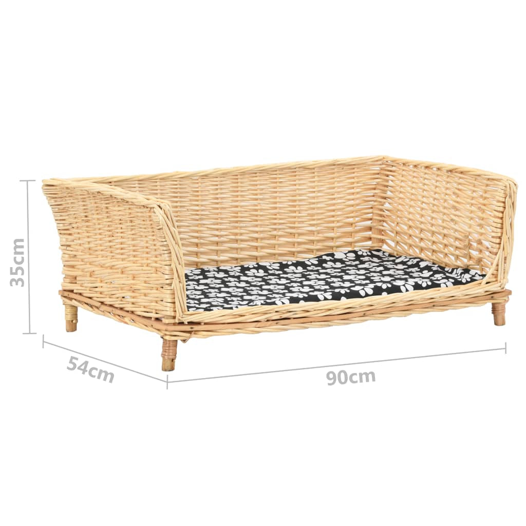 Vidaxl Cesta Para Perros Con Cojín Sauce Natural 90x54x35 Cm_2