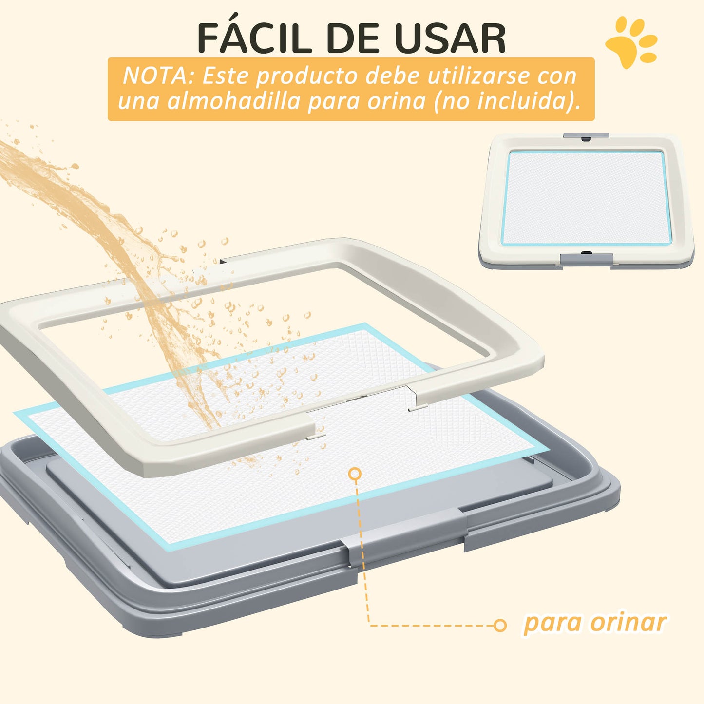 Pawhut Inodoro Para Perros Arenero Para Perros Con Bandeja Para Entrenamiento De Cachorros En Exterior E Interior 63x48_3
